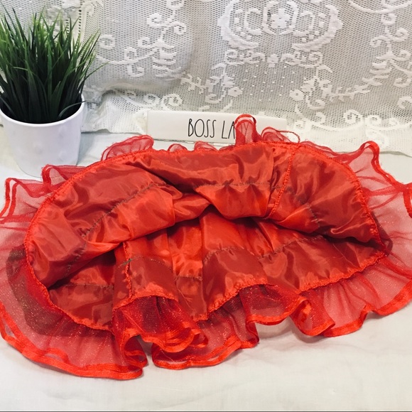 Girls Christmas Elf Tiered Tulle Skirt green and red - Picture 7 of 7